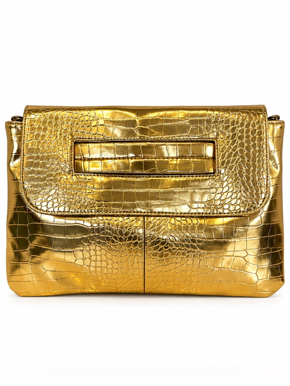 Gold Metallic Croc Clutch Bag Star Trek Starfleet Academy Screen Worn